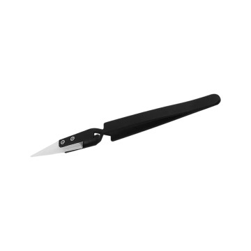 Black Curved Jewellery Tweezers with Ceramic Tip - Aces Supply