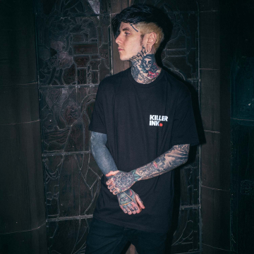 Killer Ink By Hobo Jack - Sid the Skull Block T‐Shirt - Black