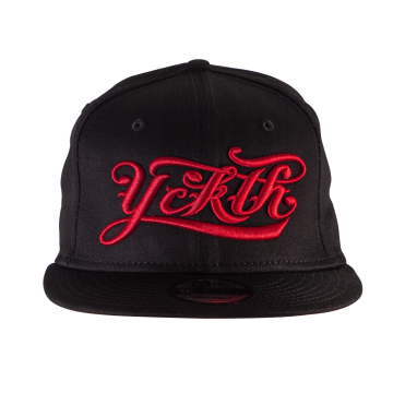 Luxury Hustle Wear 'YCKTH' Script 9FIFTY Snapback with Red Logo on Black