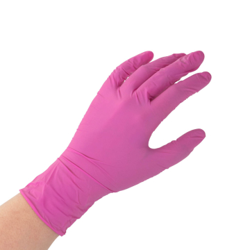Box of 100 Saferly Pink Nitrile Gloves - Case of 10