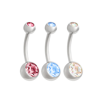 Tilum Double Jewelled Titanium Belly Button Ring