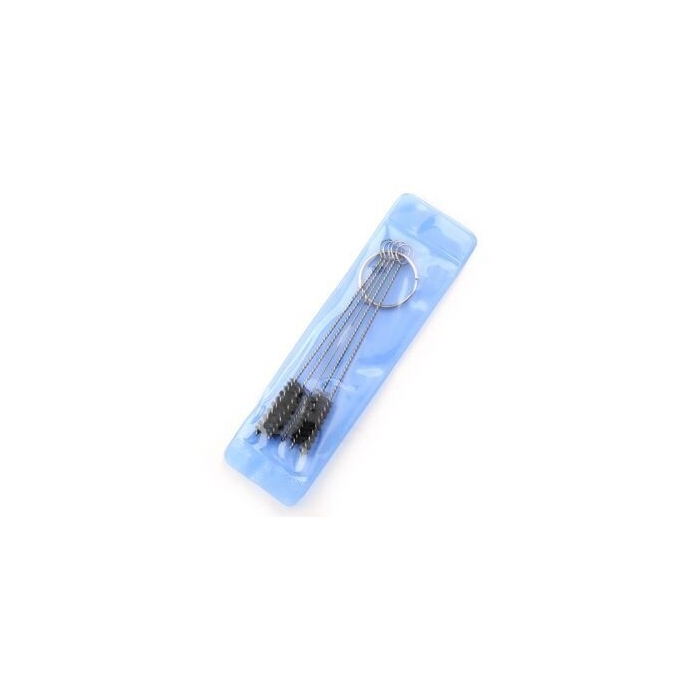 Tattoo Tip Brush set with black bristles in blue plastic packaging