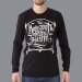 Luxury Hustle Wear Long Sleeve T-Shirt El Whyner 'Can't Knock The Hustle' in Black