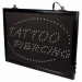 Chain Hangable Tattoo Parlour Tattoo + Piercing LED Studio Sign