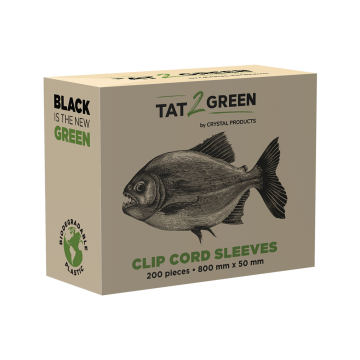 Box of 200 Tat2Green - Black Pre-Cut Clip Cord Sleeves