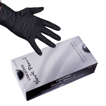 Box of 100 Unigloves Black Pearl Nitrile Gloves