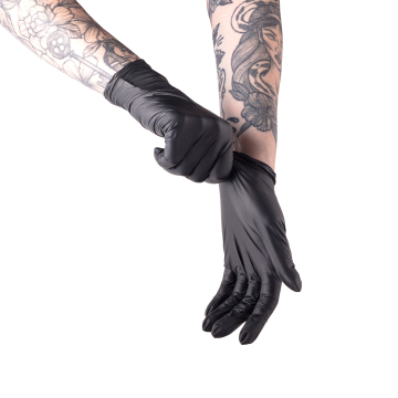 Box of 100 Saferly Black Latex Gloves