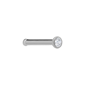 Tilum Titanium Nostril Bone With Martini Bezel Set Jewel