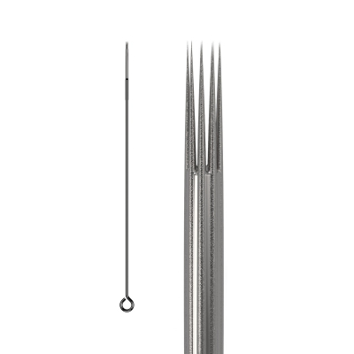 Box of 50 KWADRON Needles 0.35MM LONG TAPER BUGPIN TEXTURED - Round Shader